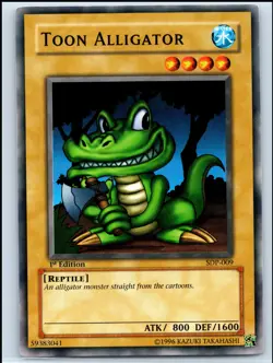 YuGiOh - 1st Edition Toon Alligator [SDP - SDP-009] - Common / Short Print/NM - Image 1