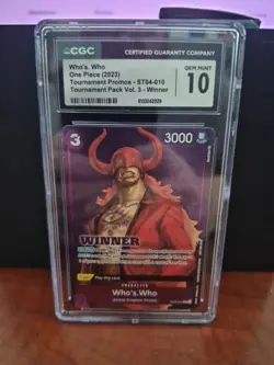 CGC 10 Who’s Who Winner ST04-010 Tournament Pack Vol.3 One Piece - Image 1