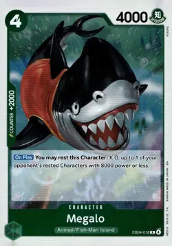 Megalo EB04-018 Rare The Azure Sea's Seven One Piece Foil Near Mint - Image 1