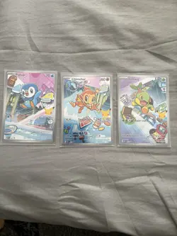 Pokemon TCG First Partner Illustration Starters Piplup, Chimchar And Turtwig - Image 1