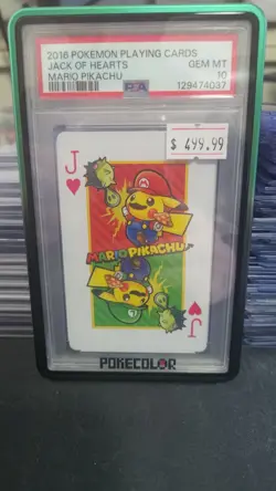 PSA 10 2016 POKEMON PLAYING CARDS MARIO PIKACHU JACK OF HEARTS - Image 1