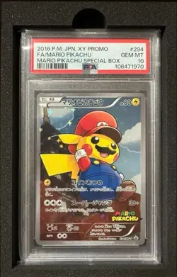 [PSA10] Mario Pikachu PROMO (294/xy-P) Pokemon Card JAPAN - Image 1