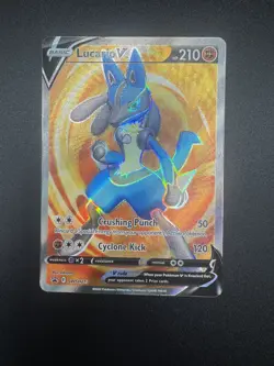 Pokemon Lucario v SWSH213 Full Art Black Star Promo Holo Card - Image 1