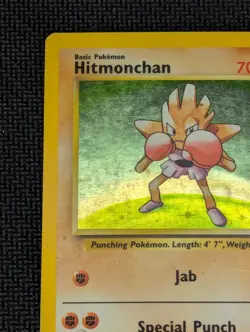 Pokemon TCG Hitmonchan Base Set Holo Unlimited Rare Card 7/102 MP Condition - Image 3