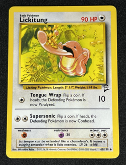 Lickitung 48/130 Base Set 2 WOTC Uncommon Pokemon Card LP - Image 1