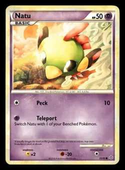 Natu 55/95 Common HGSS Unleashed Pokemon Card - Image 2