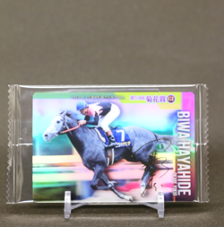 Biwa Hayahide Thoroughbred Horse Wafer Card BANDAI Japanese No.2-022 - Image 1