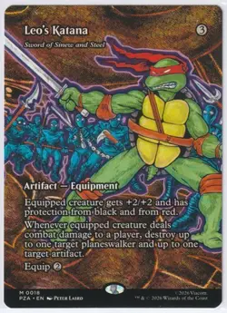 MTG Teenage Mutant Ninja Turtles Leo's Katana Borderless Source MYTHIC FOIL NM - Image 1