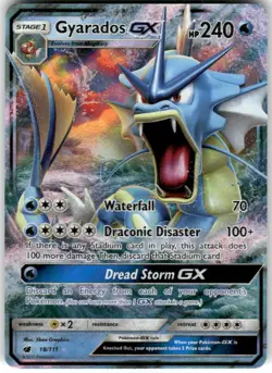 Gyarados GX 18/111 Holo GX Rare Crimson Invasion Pokemon Moderately Played - Image 1