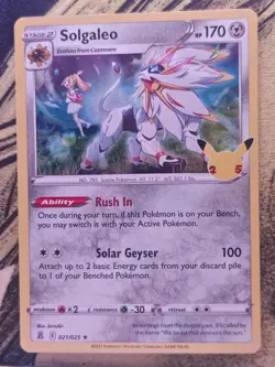 Solgaleo 021/025 Holo Rare Celebrations Pokemon Holo Near Mint - Image 1
