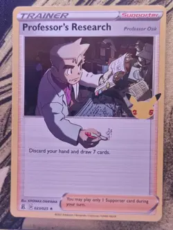 Professor's Research (Professor Oak) 023/025 Holo Celebrations Pokemon Holo NM - Image 1