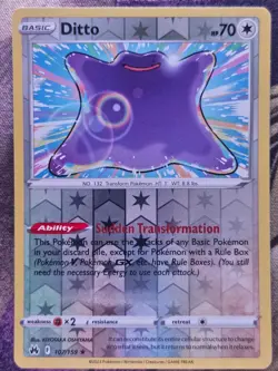 Ditto 107/159 Rare Crown Zenith Pokemon Reverse Holo Near Mint - Image 1