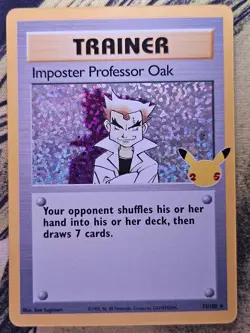 Imposter Professor Oak 73/102 Celebrations: Classic Collection Pokemon Holo LP - Image 1