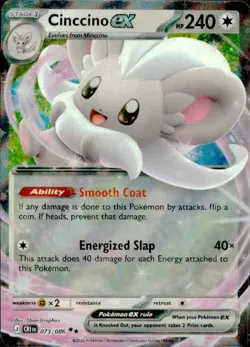 Cinccino ex 073/086 Double Rare ME04: Chaos Rising Pokemon NM - Image 1