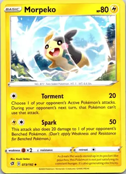 Morpeko 073/192 Uncommon Rebel Clash Pokemon Near Mint - Image 1