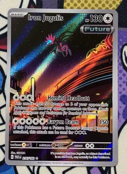 Pokemon TCG Iron Jugulis 216/182 Paradox Rift Illustration Rare Holo - Image 1