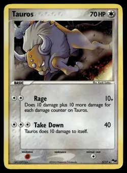 Tauros 5/17 Rare POP Series 2 Pokemon Holo Moderately Played - Image 1