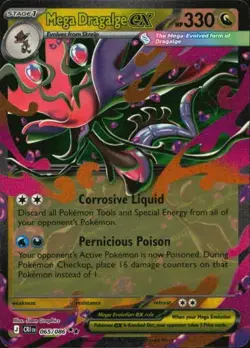 Mega Dragalge ex 065/086 Double Rare ME04: Chaos Rising Pokemon NM - Image 1