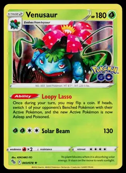 Venusaur 003/078 Pokemon GO Holo Rare - Image 1