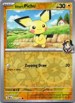Ethan's Pichu 071/182 Common Destined Rivals Pokemon Reverse Holo Near Mint - Image 1
