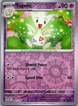 Togetic 084/197 Uncommon Obsidian Flames Pokemon Reverse Holo Near Mint - Image 1