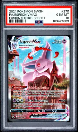 2021 POKEMON SWORD & SHIELD FUSION STRIKE SECRET FULL ART/ESPEON VMAX PSA 10 - Image 1