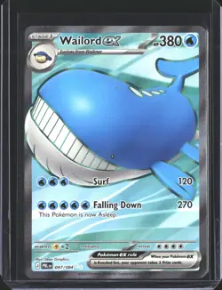 Wailord ex 097/084 Ultra Rare Pitch Black Pokemon Holo NM/M - Image 1