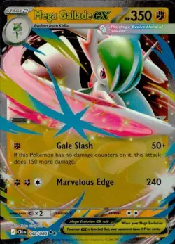Mega Gallade ex 048/086 Double Rare ME04: Chaos Rising Pokemon NM - Image 1