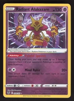 Radiant Alakazam 059/195 Pokemon TCG SWSH12: Silver Tempest NM - Image 1
