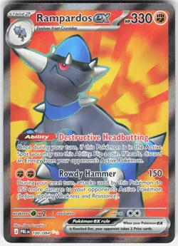 Rampardos ex 100/084 Ultra Rare Pitch Black Pokemon Holo - Image 1