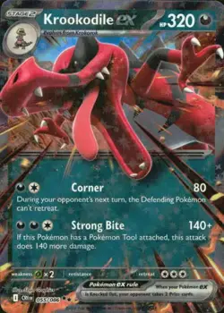 Krookodile ex 055/086 Double Rare ME04: Chaos Rising Pokemon NM - Image 1