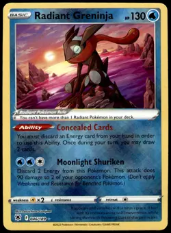 Radiant Greninja 046/189 Radiant Rare Astral Radiance Pokemon Holo Near Mint - Image 1