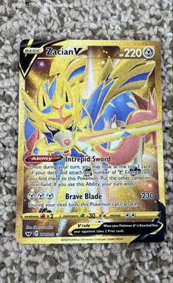 Pokemon TCG Zacian V 211/202 Sword & Shield UR Full Art Holo Eng HP220 VGC - Image 1