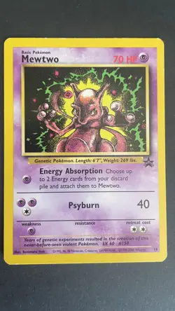Pokemon TCG Card Mewtwo 14/53 WotC Black Star Promo 1999 - Image 1