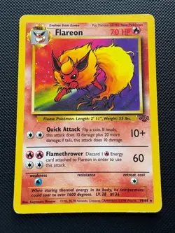 Vintage Pokemon TCG Flareon 19/64 Non Holo Jungle Set MP - Image 1