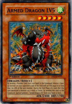 Yu-Gi-Oh! Armed Dragon LV5 DP2-EN011 1st Edition Rare Duelist Pack: Chazz - Image 1