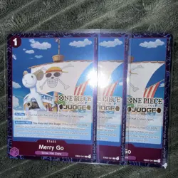 3x One Piece TCG Merry Go EB02-041 Judge Pack Vol. 7 Foil Stamped Promo - NM - Image 1
