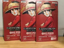 One Piece OP-13 Carrying On His Will Sleeved Booster Pack LOT OF 3 - Image 1