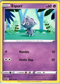 Espurr 081/195 Common Silver Tempest Pokemon Card NM-Mint - Image 1