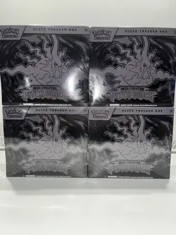 Pokemon TCG Mega Evolution Pitch Black Elite Trainer Box Lot of 4 Sealed ETB - Image 1