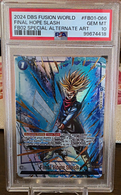 DRAGON BALL SUPER CARD GAME FUSION WORLD BLAZING AURA FINAL HOPE SLASH PSA 10 - Image 1