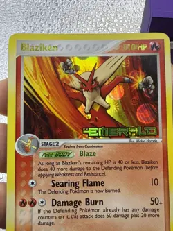 Pokemon TCG Blaziken 1/106 EX Emerald Stamped Reverse Holo Card MP - Image 2