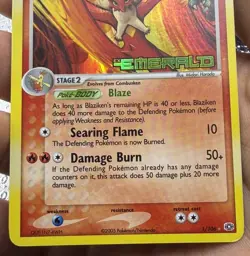 Pokemon TCG Blaziken 1/106 EX Emerald Stamped Reverse Holo Card MP - Image 3