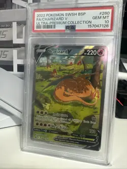 2022 Pokemon Charizard v Ultra Premium Collection PSA 10 Gem MT Card - Image 1