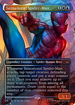 Sensational Spider-Man (Borderless) Marvel's Spider-Man FOIL MTG Magic - Image 1