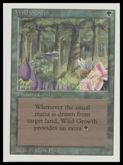 Magic the Gathering Wild Growth - Revised Edition MTG Enchantment Green - Image 1