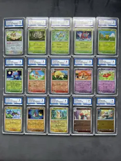 Pokemon Graded Bundle Lot Of 15 Slabs Reverse Holo Grade 7 Near Mint AEY - Image 1