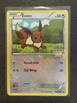 Pokemon Card Eevee 084/108 Staff Reverse Holo City Championships Promo Card 2012 - Image 1