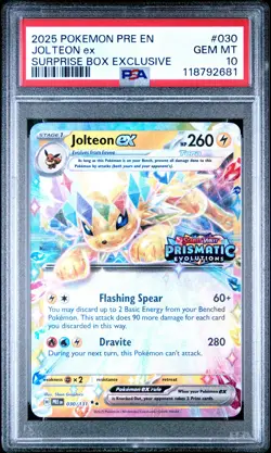 2025 POKEMON PRE EN-PRISMATIC EVOLUTIONS #030 JOLTEON EX PSA 10 - Image 1