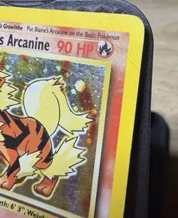 Blaine's Arcanine 1/132 Rare Gym Challenge Pokemon Unlimited Holo Heavily Played - Image 3